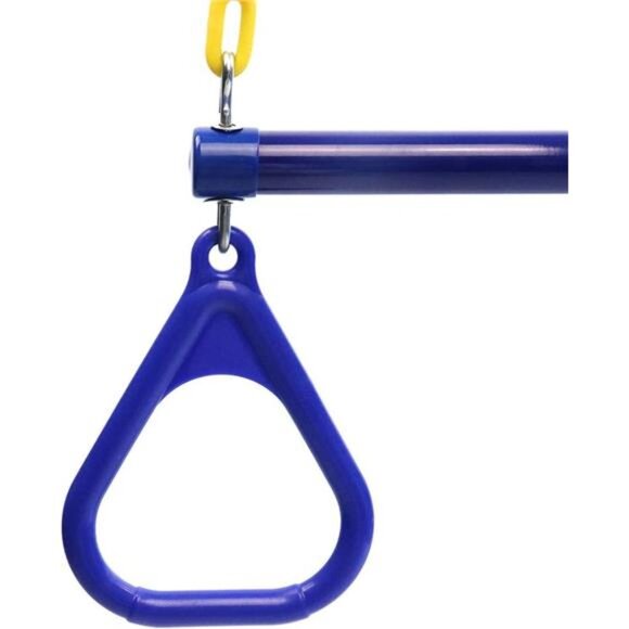 18" Trapeze Swing Bar Rings 48" Heavy Duty Plastic Coated Chains Swing Set - Picture 7 of 8